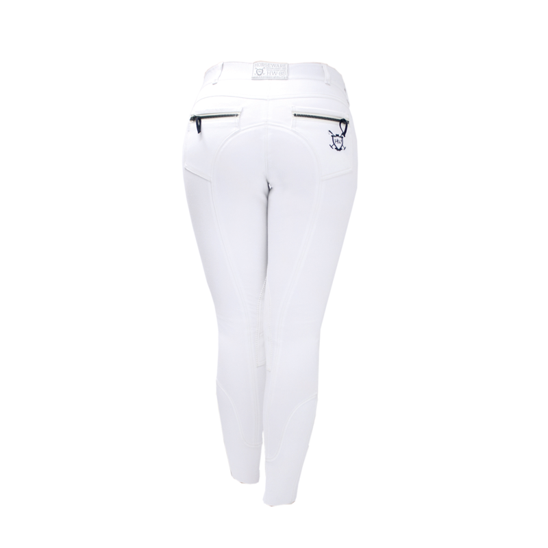 Horseware Adalie Ladies Knee Patch Breeches - White-1